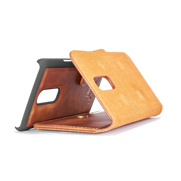 DG. MING Per Oneplus 6 Portafoglio In Pelle Crosta 2 In 1 Staccabile + Custodia Posteriore Per PC - Marrone-9