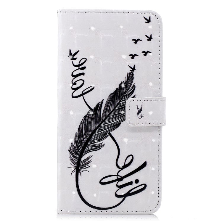 Funda De Móvil Con Diseño De Punto De Luz De PU Con Ranuras Para Tarjetas Para Oneplus 6 - Pluma Pluma-2