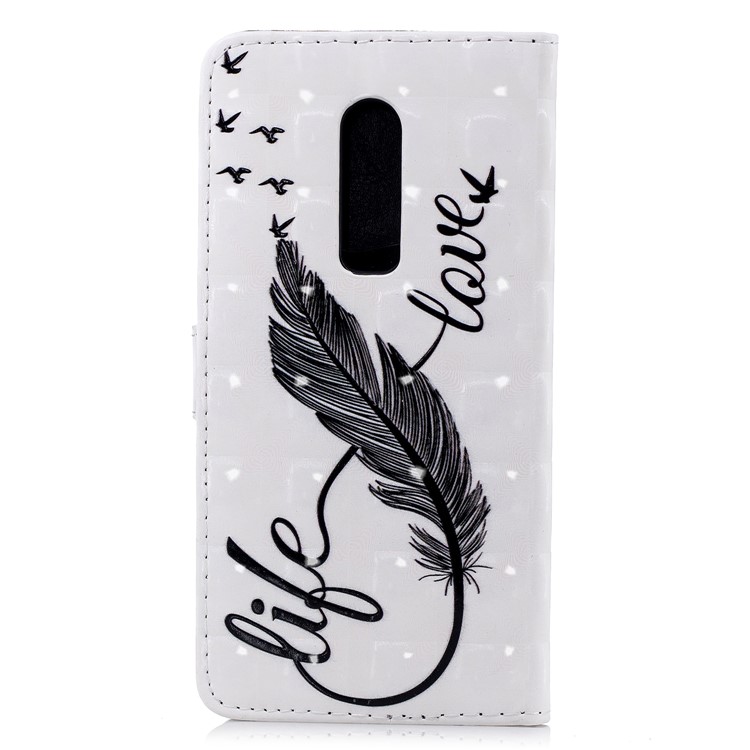 Funda De Móvil Con Diseño De Punto De Luz De PU Con Ranuras Para Tarjetas Para Oneplus 6 - Pluma Pluma-3