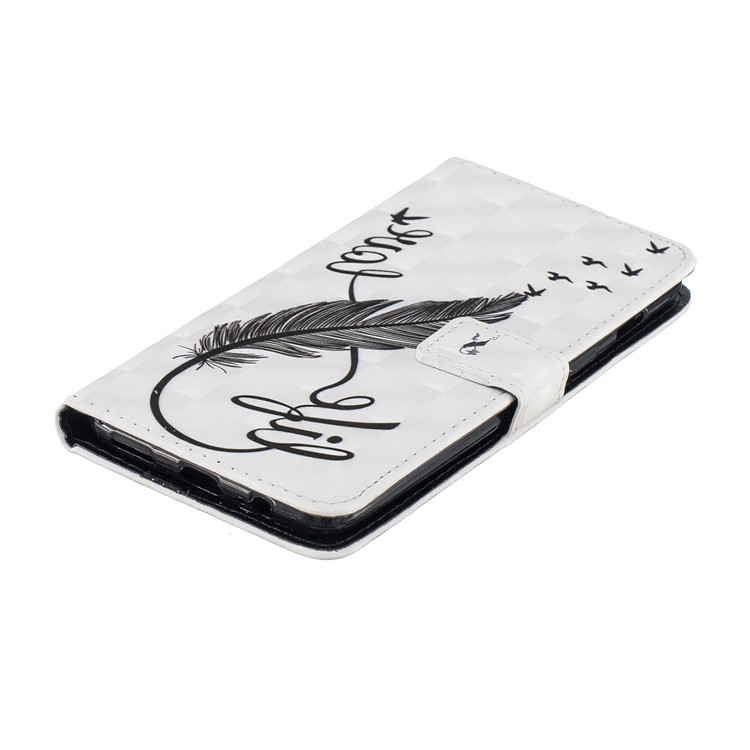 Funda De Móvil Con Diseño De Punto De Luz De PU Con Ranuras Para Tarjetas Para Oneplus 6 - Pluma Pluma-5