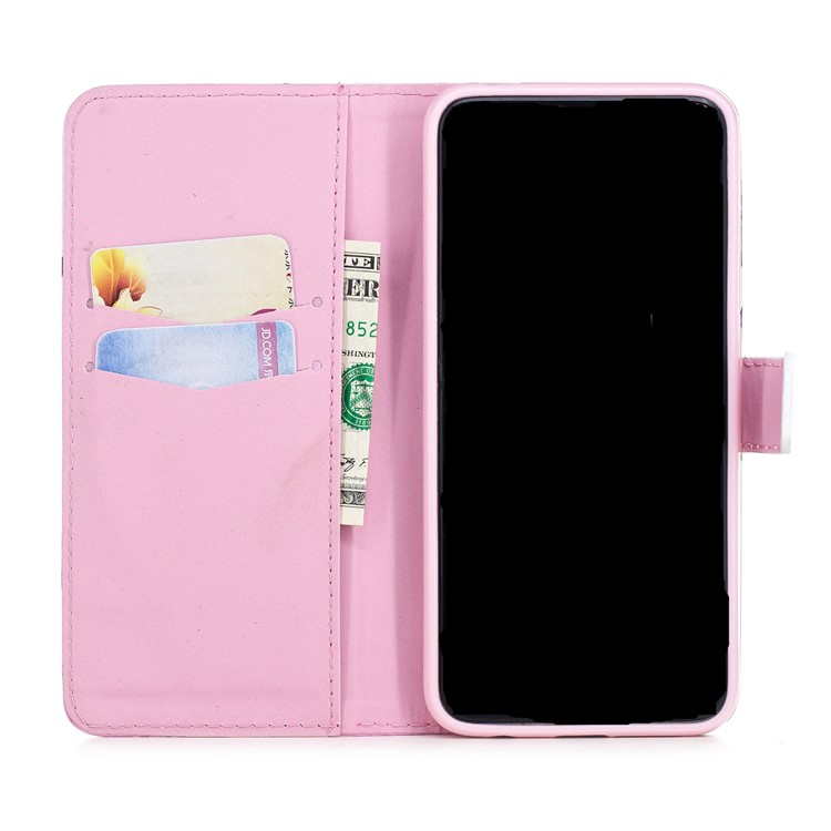 For OnePlus 6 Embossed Pattern Leather Wallet Stand Flip Cover - Blooming Peonies-6