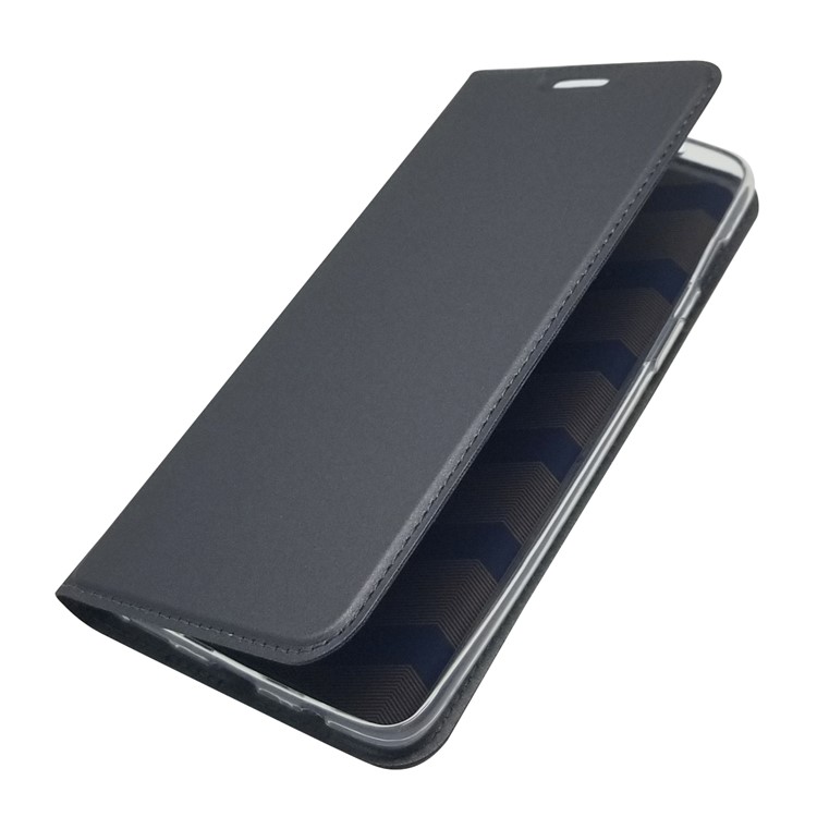 Auto-absorvido Ficar Titular De Cartão De Couro Caso De Telefone Para Oneplus 6 - Preto-7
