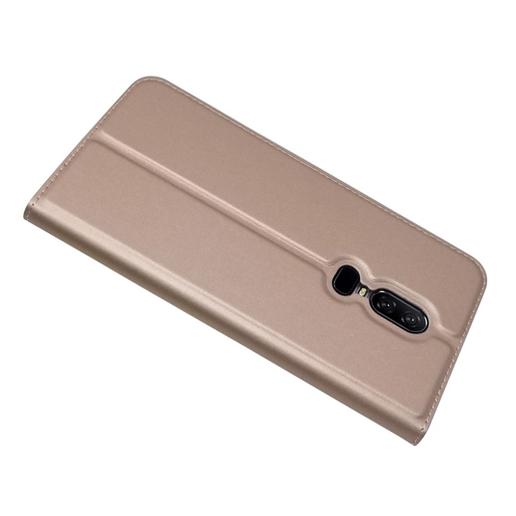 Auto-Resorband Leder Kartenhalter Mobiles Schutzgehäuse Für Oneplus 6 - Roségold-4