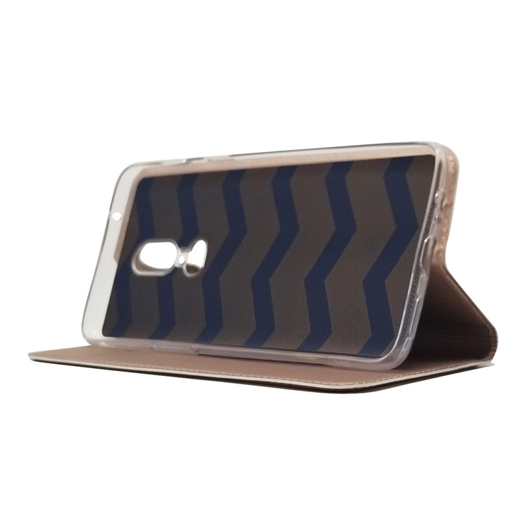 Auto-Resorband Leder Kartenhalter Mobiles Schutzgehäuse Für Oneplus 6 - Roségold-7