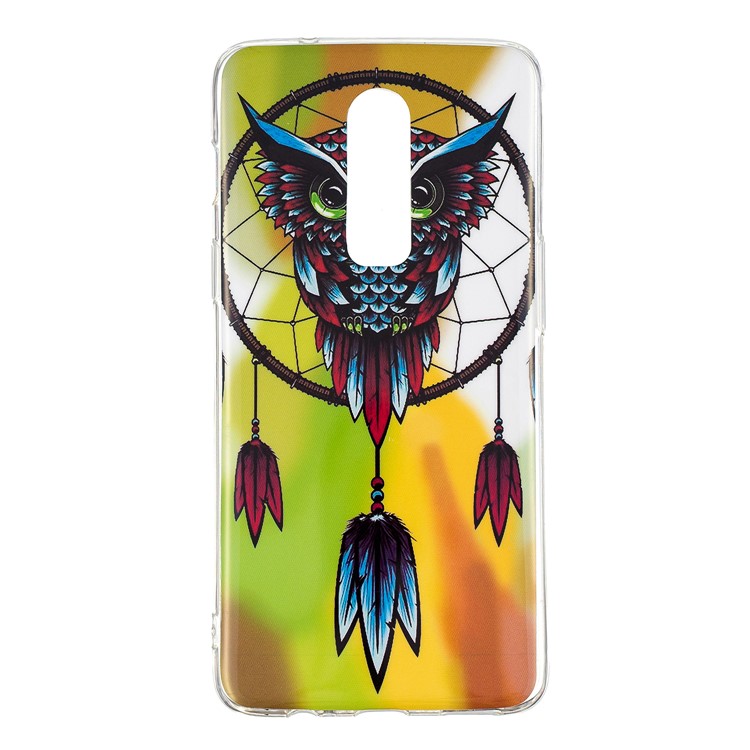Noctilucent IMD TPU Flexible Case for OnePlus 6 - Owl Dream Catcher-1