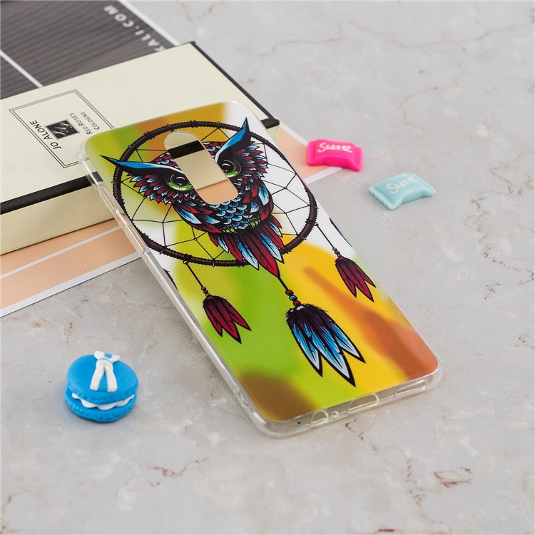 Noctilucent IMD TPU Flexible Case for OnePlus 6 - Owl Dream Catcher-4