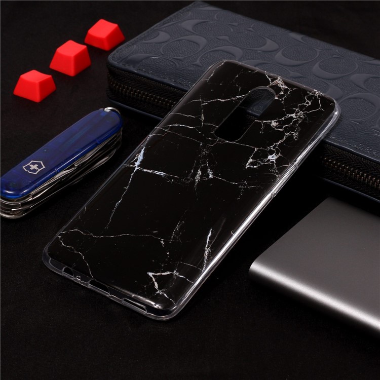 Padrão De Impressão Em Mármore IMD TPU Caso De Telefone Para Oneplus 6 - Preto-4