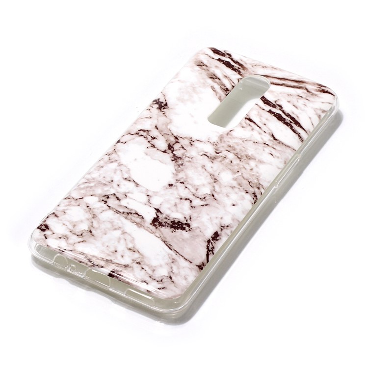 Impressão Padrão De Mármore IMD Tampa Do Telefone TPU Para Oneplus 6 - Branco / Cinzento-2