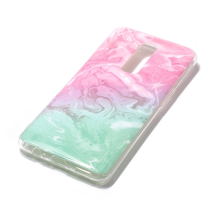 Custodia In Similpelle Per Cellulare IMD TPU Per Oneplus 6 - Rosa / Verde-2