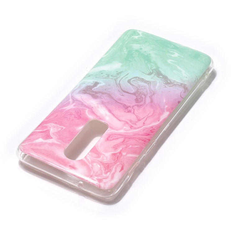 Custodia In Similpelle Per Cellulare IMD TPU Per Oneplus 6 - Rosa / Verde-3