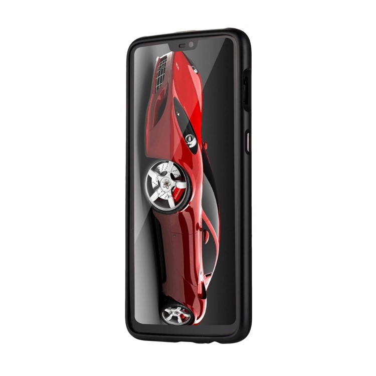 Marco De Metal Magnético Desmontable + Carcasa De Carcasa Dura Rígida De Protección De Vidrio Templado Para Oneplus 6 - Negro-2
