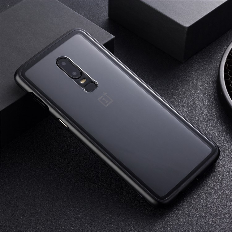 Marco De Metal Magnético Desmontable + Carcasa De Carcasa Dura Rígida De Protección De Vidrio Templado Para Oneplus 6 - Negro-4