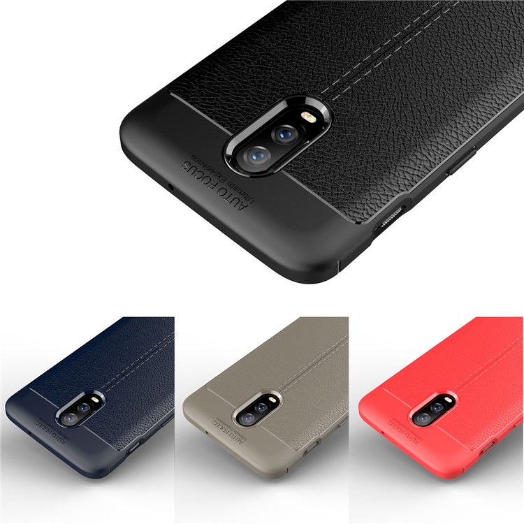 Litchi Texture TPU Case for OnePlus 6T - Black-12