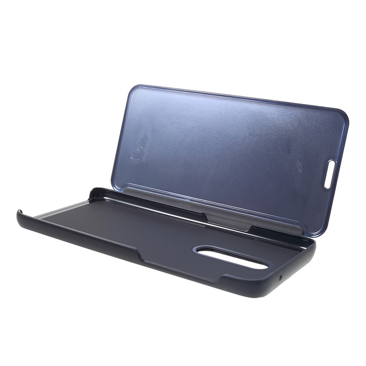 View Window Plated Mirror Surface Leather Stand Flip Cover for OnePlus 6 - Black-7