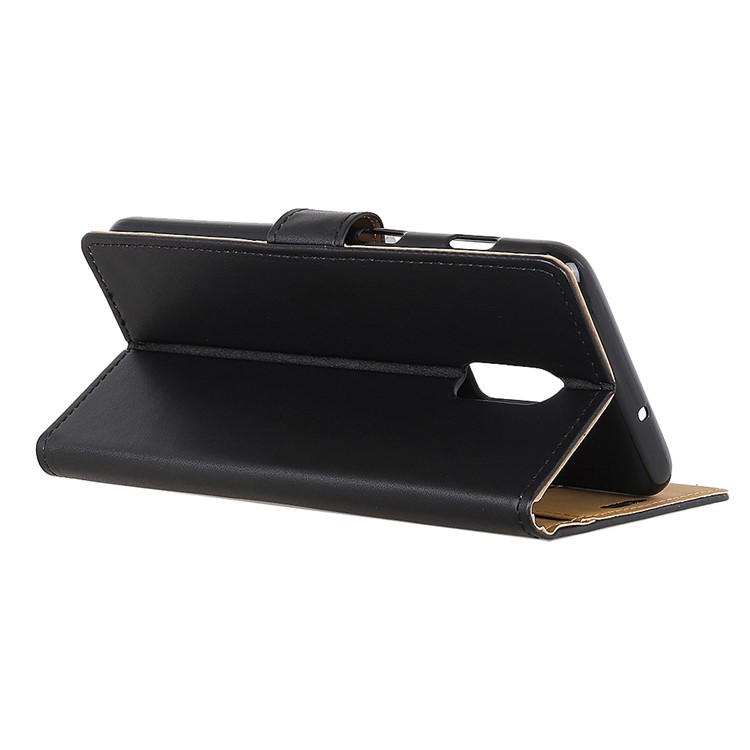 Wallet Stand Flip Magnetic PU Leather Phone Cover for OnePlus 6T - Black-4