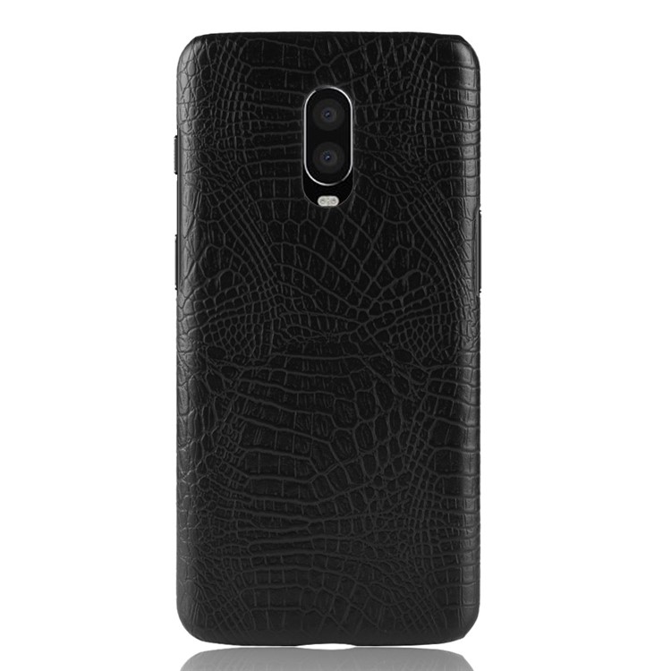 Crocodile Texture PU Leather Coated PC Phone Case for OnePlus 6 - Black-2