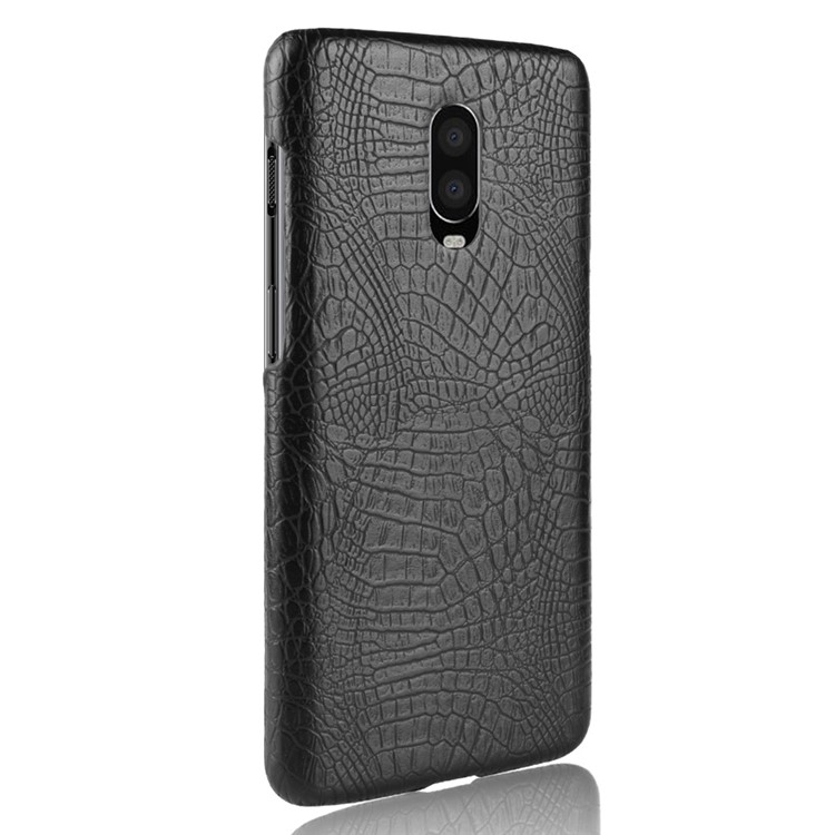 Crocodile Texture PU Leather Coated PC Phone Case for OnePlus 6 - Black-3