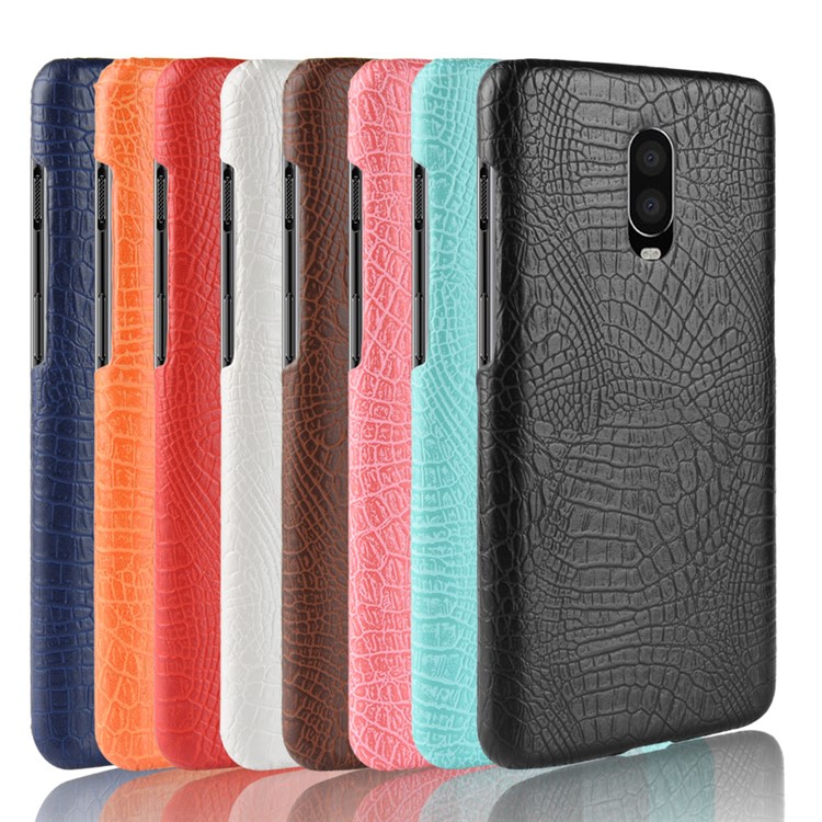 Crocodile Texture PU Leather Coated PC Phone Case for OnePlus 6 - Black-5