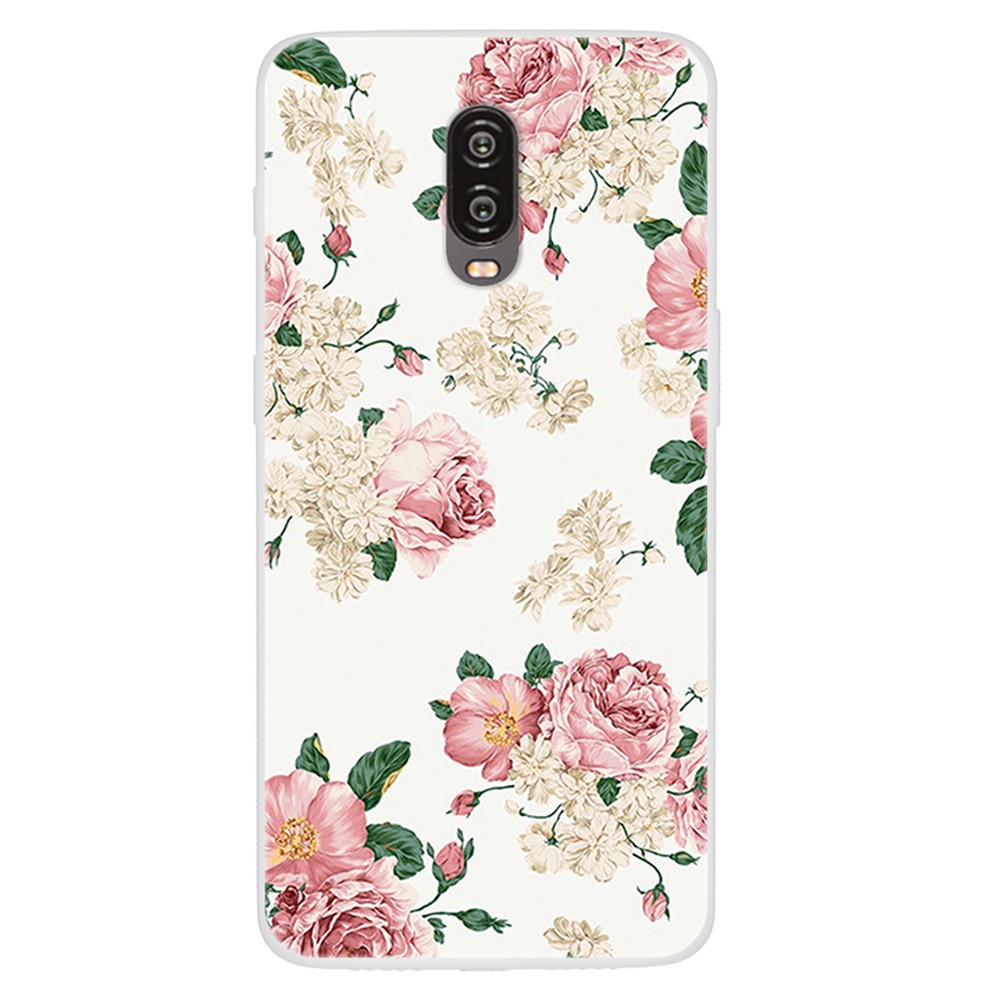 Custodia TPU di Stampa Pattern Per OnePlus 6T - Fiori Che Sbocciano