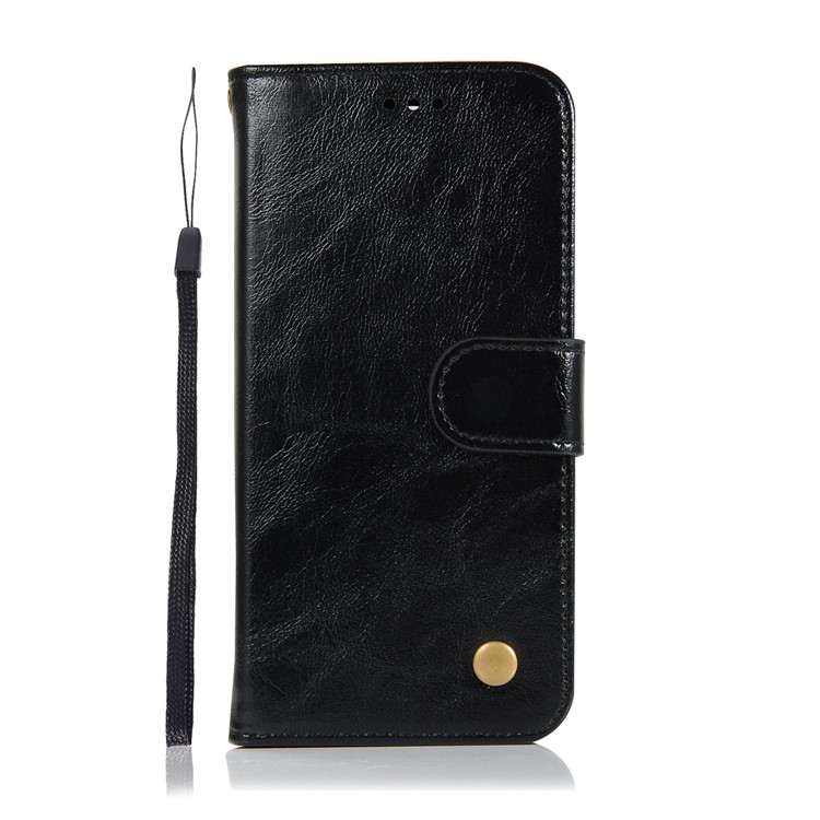 Premium Vintage PU Leather Phone Case for OnePlus 6T - Black-2