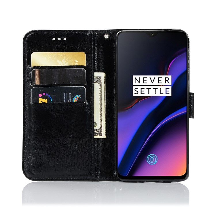 Premium Vintage PU Leather Phone Case for OnePlus 6T - Black-4