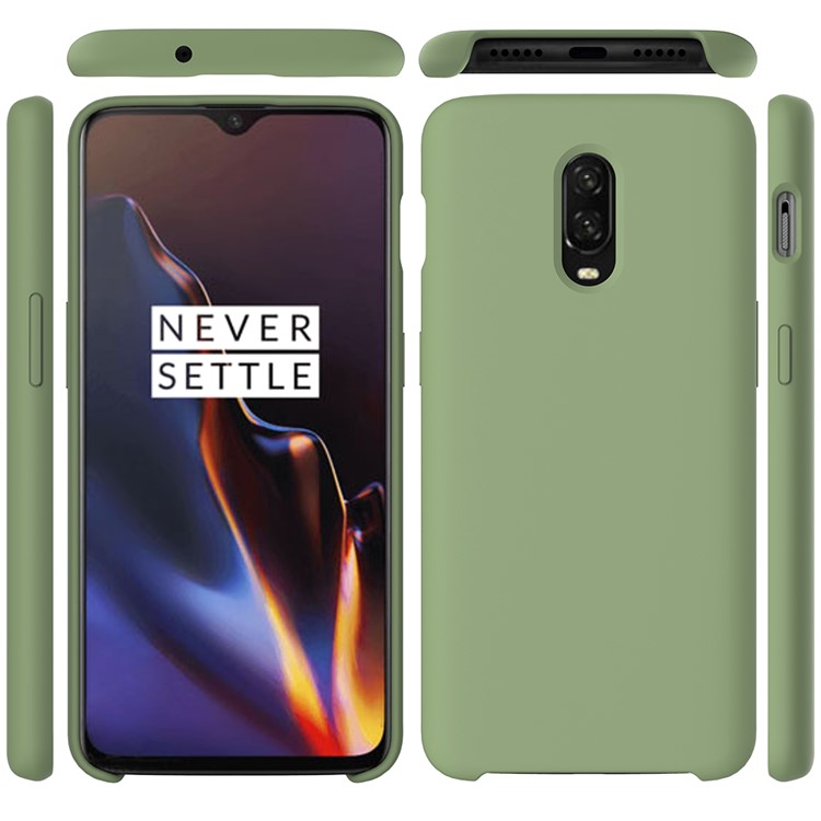 Escudo Líquido Do Telemóvel Do Silicone Para Oneplus 6T - Verde-1