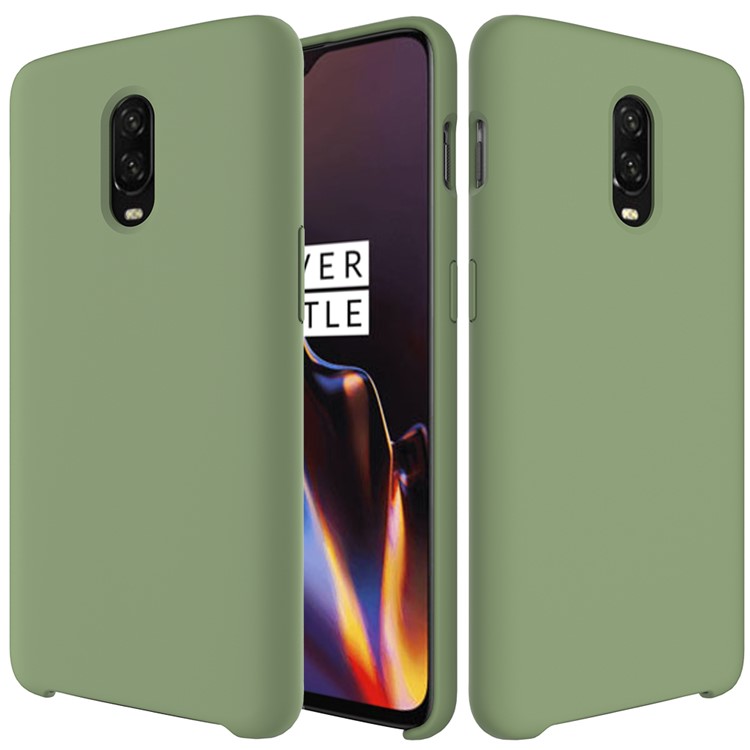 Escudo Líquido Do Telemóvel Do Silicone Para Oneplus 6T - Verde-2