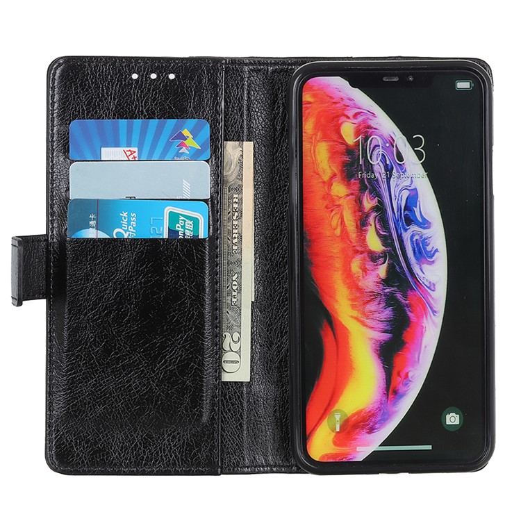 Nappa Texture Wallet Leather Protective Phone Case for OnePlus 7 - Black-4