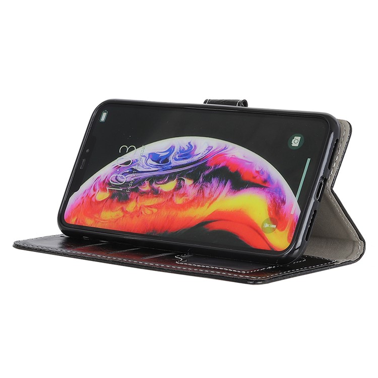 Caja Del Teléfono Billetera De Cuero Vintage De Crazy Horse Para Oneplus 7 - Negro-4