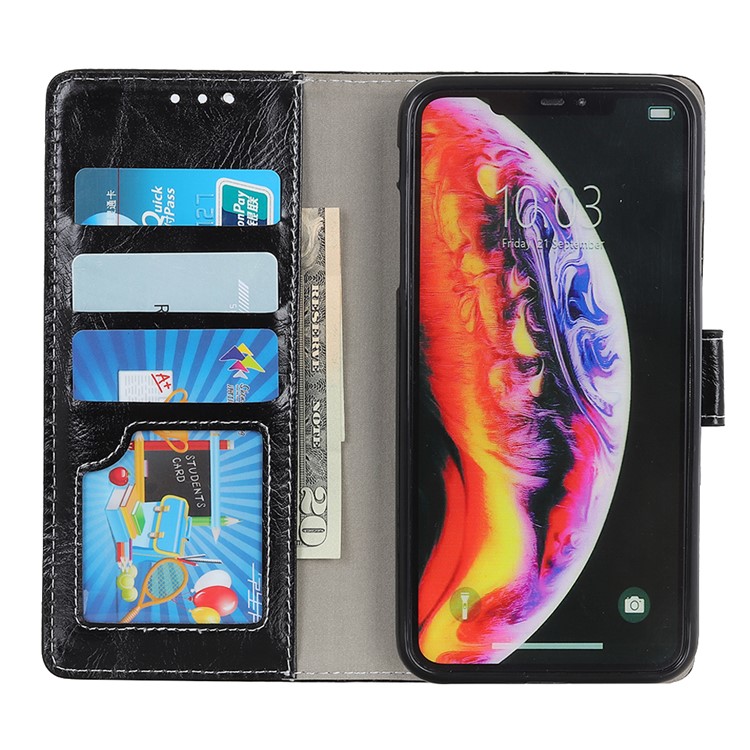 Caja Del Teléfono Billetera De Cuero Vintage De Crazy Horse Para Oneplus 7 - Negro-5