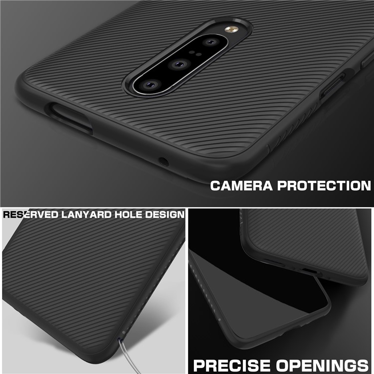 Jazz Series Twill Texture TPU Mobile Phone Case for OnePlus 7 - Black-4