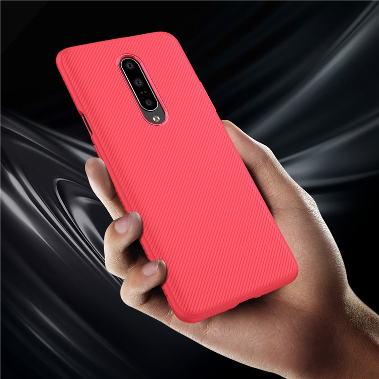 Caso De Telefone Móvel De Sarja De Jazz Série Textura TPU Para Oneplus 7 - Vermelho-5