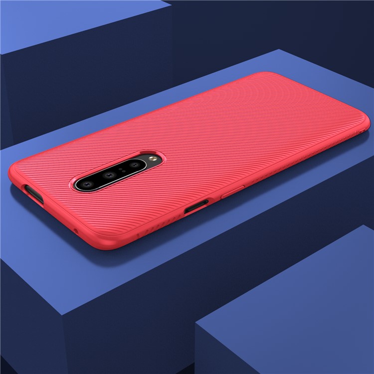 Caso De Telefone Móvel De Sarja De Jazz Série Textura TPU Para Oneplus 7 - Vermelho-7