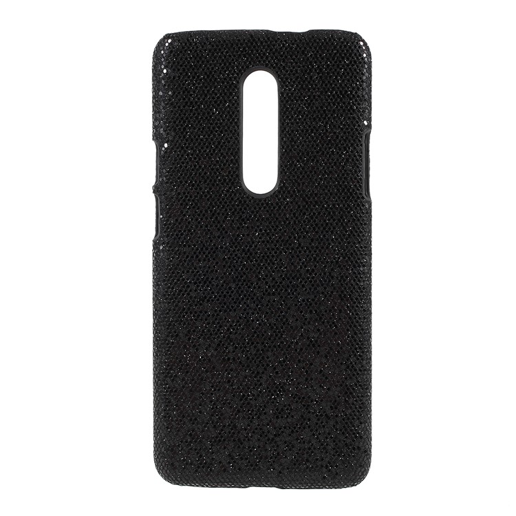 PU Leather Coated Hard PC Mobile Case for OnePlus 7 Pro - Black Glittery Sequins-1