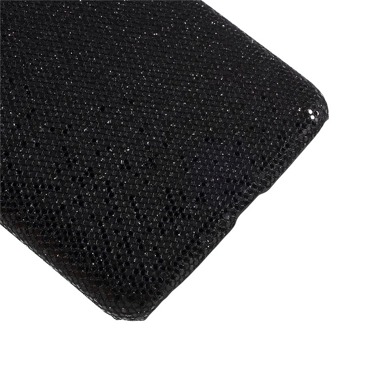 PU Leather Coated Hard PC Mobile Case for OnePlus 7 Pro - Black Glittery Sequins-3