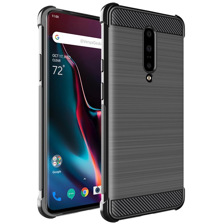 Case de Bolsa de Aire Imak Vega Carbon Fiber Cepillado TPU TPU Cáscara Para OnePlus 7 Pro