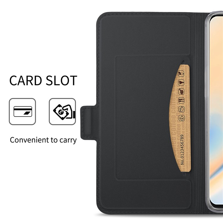 For Oneplus 7 Phone Case Auto-absorbed Leather Stand Card Slot Case - Black-5