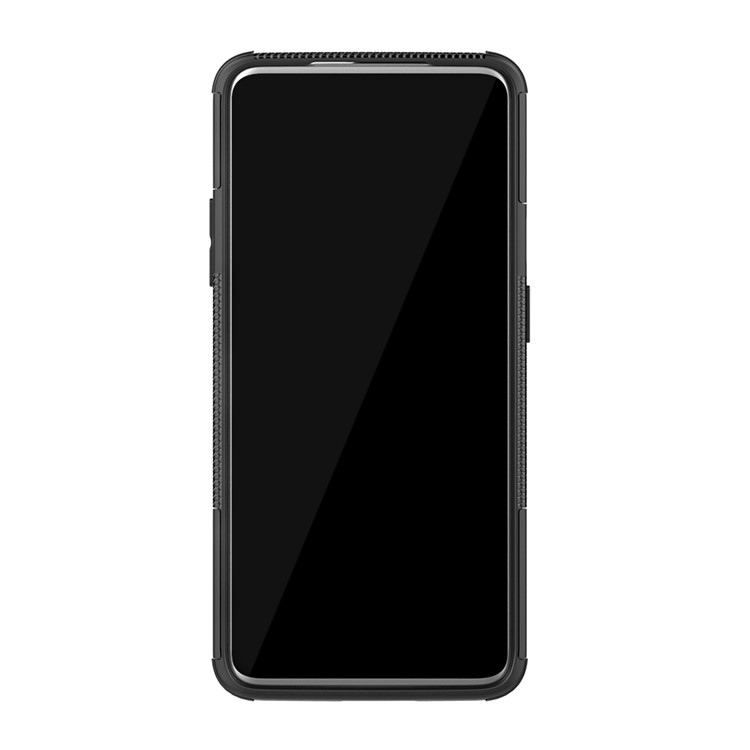 Caso Híbrido PC + TPU Antiderrapante Com Suporte Para Oneplus 7 - Preto-3