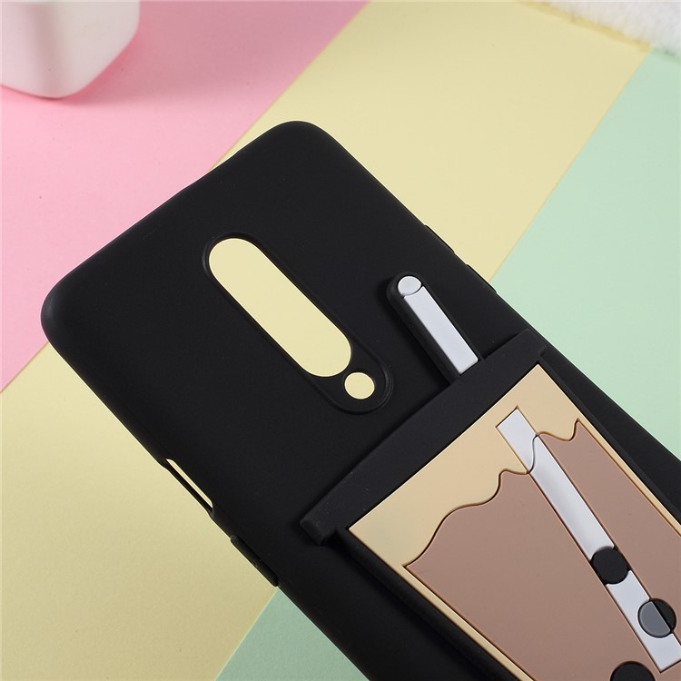3D Bubble Tea Pattern TPU Case for OnePlus 7 - Black-4