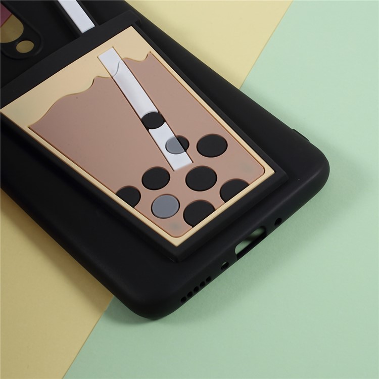 3D Bubble Tea Pattern TPU Case for OnePlus 7 - Black-5