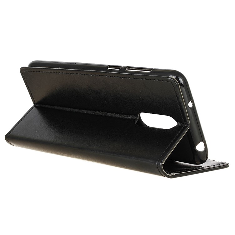 Crazy Horse Leather Wallet Stand Case for OnePlus 7 - Black-11
