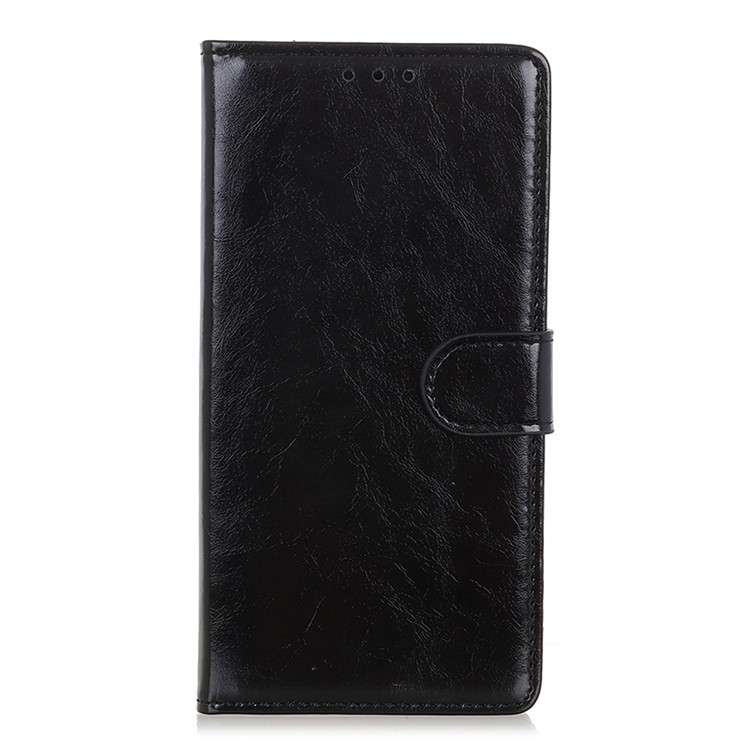 Crazy Horse Wallet Stand Leather Flip Cover Case for OnePlus 7 - Black-2