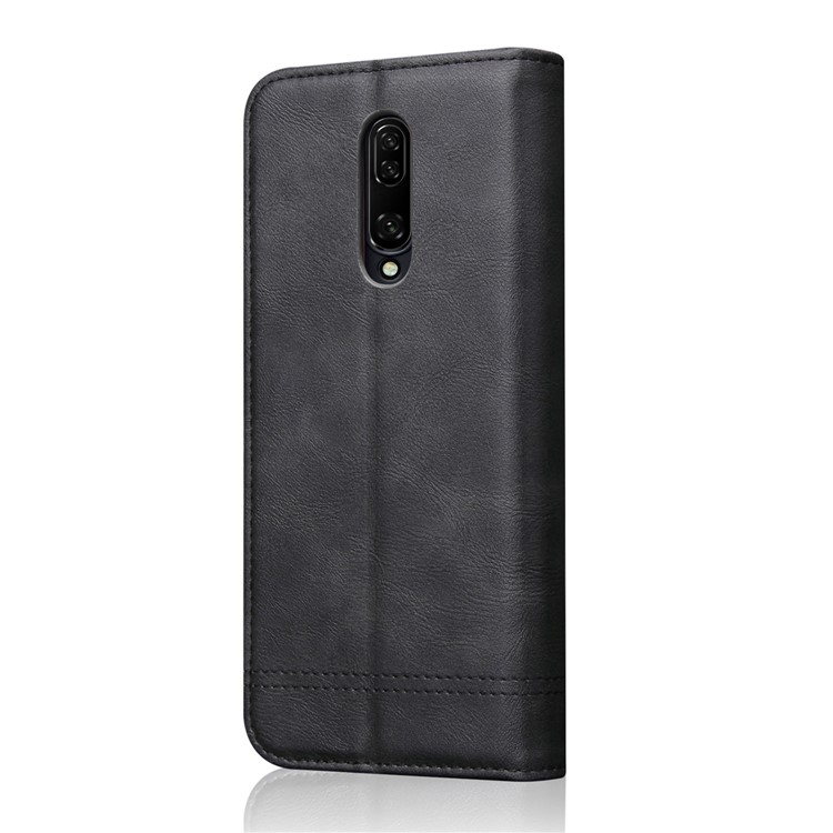 Auto-absorbed Crazy Horse Vintage Leather Stand Case for OnePlus 7 Pro - Black-2