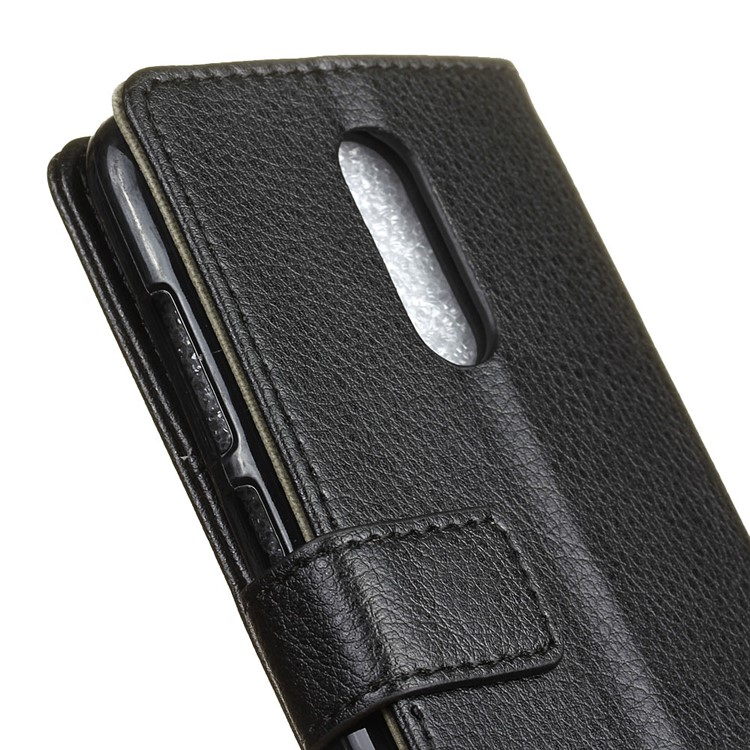 Litchi Texture Wallet Stand Leather Protective Case for OnePlus 7 - Black-3