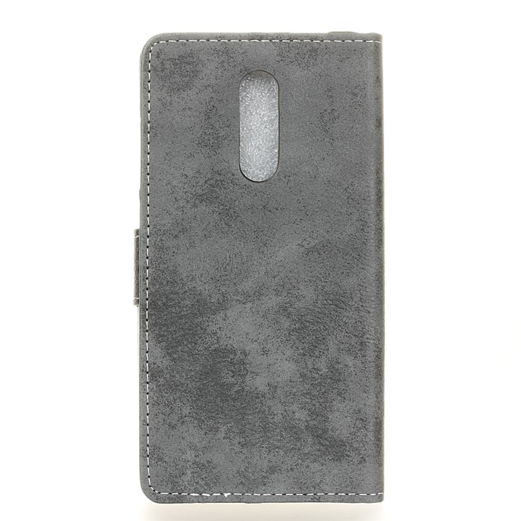 Estojo De Couro Estilo Vintage Para Oneplus 7 - Cinzento-3
