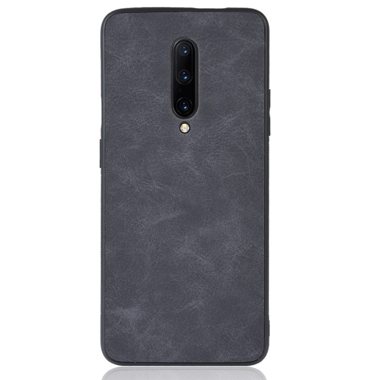 Estojo De Couro Revestido TPU Para Oneplus 7 Pro - Preto-2