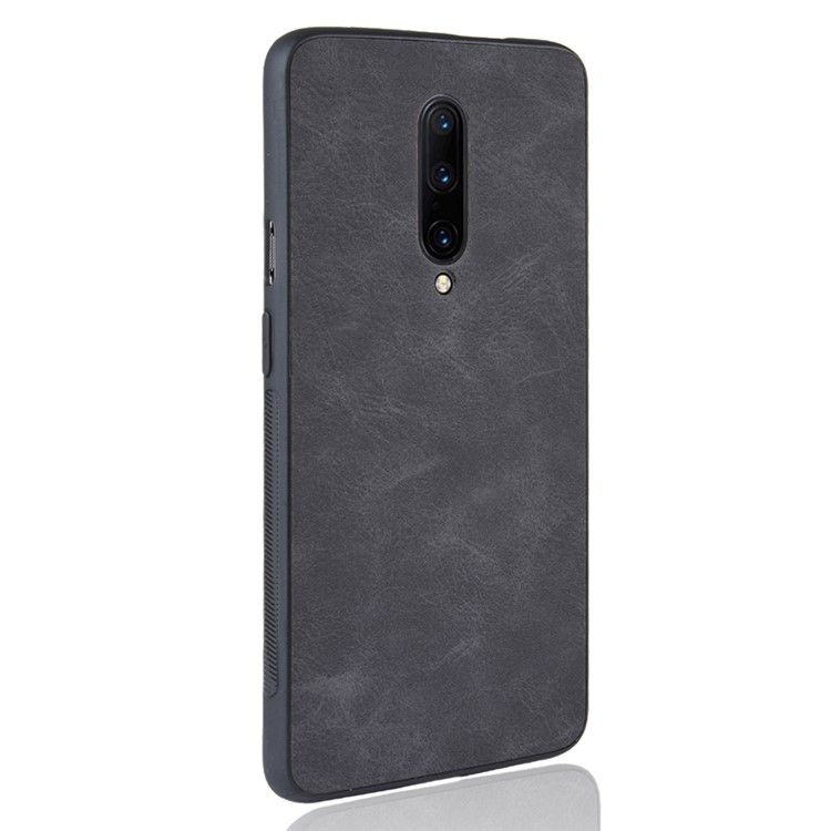Estojo De Couro Revestido TPU Para Oneplus 7 Pro - Preto-3