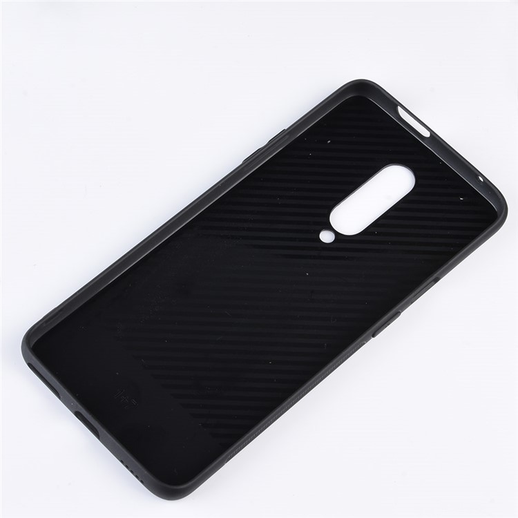 Estojo De Couro Revestido TPU Para Oneplus 7 Pro - Preto-4