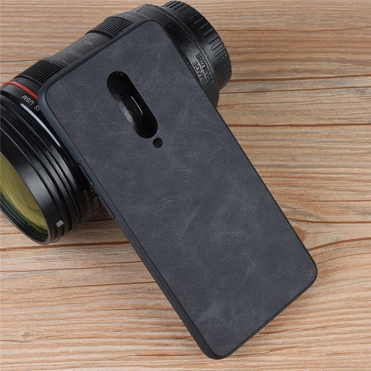 Estojo De Couro Revestido TPU Para Oneplus 7 Pro - Preto-5