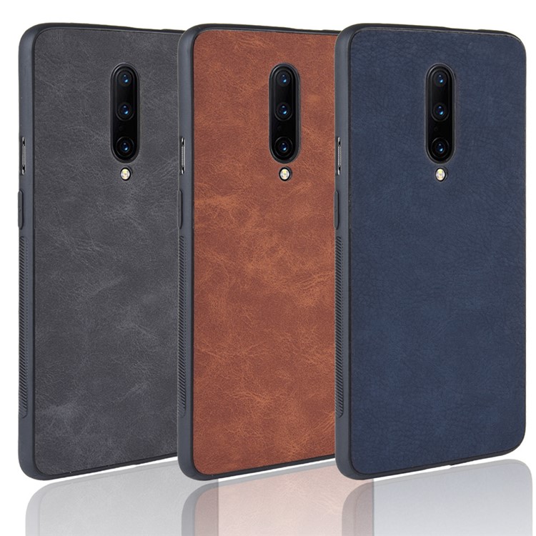 Estojo De Couro Revestido TPU Para Oneplus 7 Pro - Preto-6
